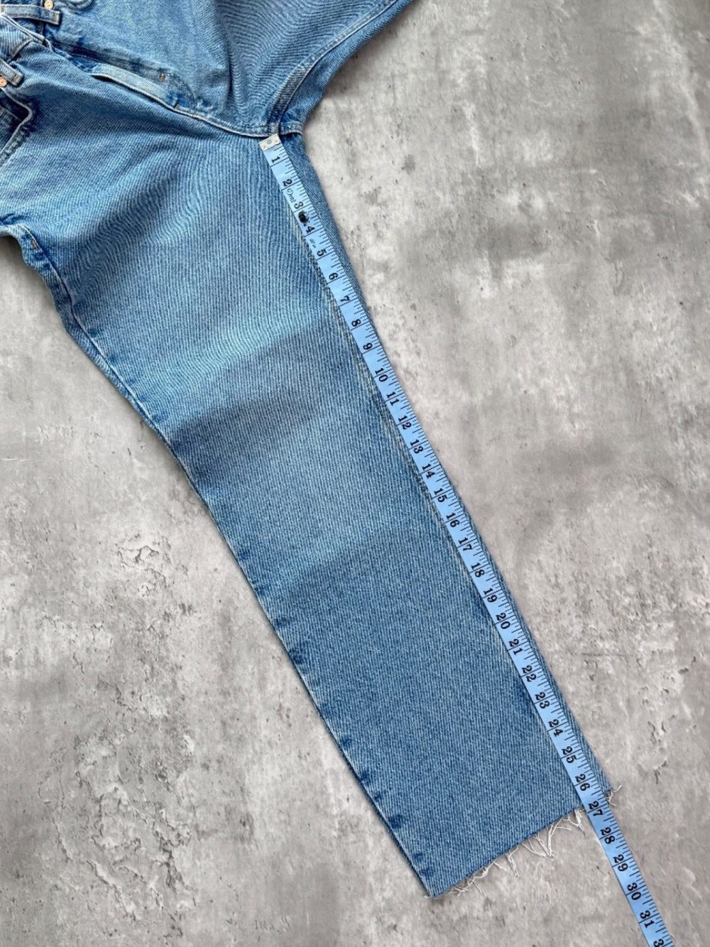Mango MNG Irene High Rise Straight Ankle Jeans Womens Size 4 Medium Blue Raw Hem - Picture 10 of 15
